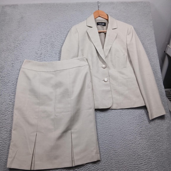 Dresses & Skirts - Evan-Picone Black Label Skirt Suit Womens Jacket 8 Skirt 6 Beige 2 Piece Career